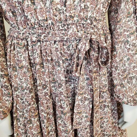 OPT Leah Evereve Dress Size Small Floral Sheer skater fit flare Short Cottage - Picture 11 of 16